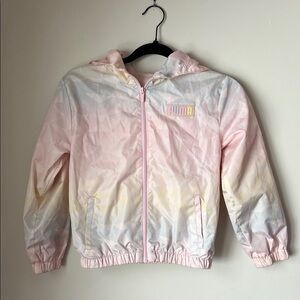Puma Pastel Pink, Yellow & Light Blue Ombre Hooded Windbreaker